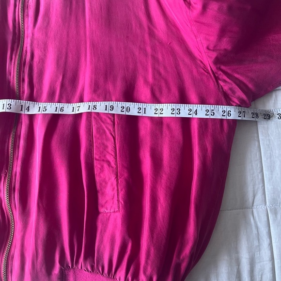 Vintage Daniel Hechter Luxe Silk Bomber Jacket M Raspberry Pink - Picture 13 of 16